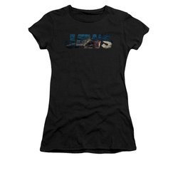 Jaws Shirt Juniors Logo Cut Out Black T-Shirt