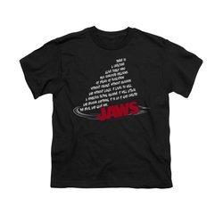 Jaws Shirt Kids Dorsal Text Black T-Shirt