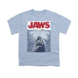 Jaws Shirt Kids Graphic Poster Light Blue T-Shirt