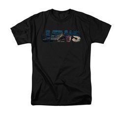 Jaws Shirt Logo Cut Out Black T-Shirt