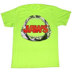 Jaws Shirt Neon Jawbone Adult Bright Green Tee T-Shirt