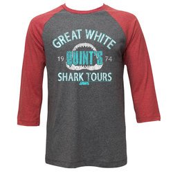 Jaws Shirt Raglan Shark Tours Grey/Red Shirt