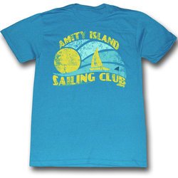 Jaws Shirt Sail Club Adult Dirty Turquoise Tee T-Shirt
