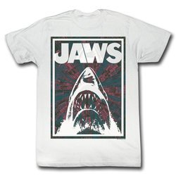 Jaws Shirt Shark Jaws Adult White Tee T-Shirt