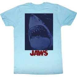 Jaws Shirt Shark Underwater Adult Light Blue Tee T-Shirt