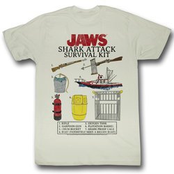 Jaws Shirt Survival Kit Adult Dirty White Tee T-Shirt
