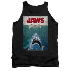 Jaws Shirt Tank Top Lined Poster Black Tanktop