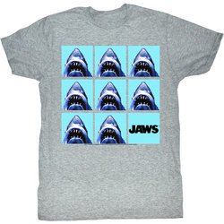 Jaws Shirt Undefeatable Adult Grey Tee T-Shirt