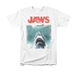 Jaws Shirt Vintage Poster White T-Shirt