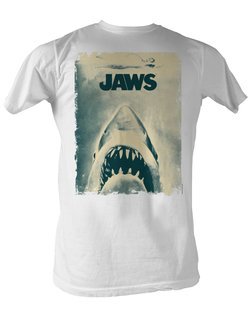 Jaws T-shirt Jaws Poster Classic Adult White Tee Shirt