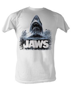 Jaws T-shirt Jaws Water Classic Adult White Tee Shirt