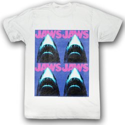 Jaws T-shirt Movie Shark Jaws4 Adult White Tee Shirt
