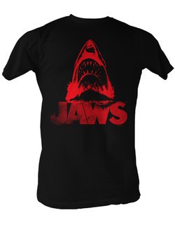 Jaws T-shirt Red Jaws Classic Adult Black Tee Shirt