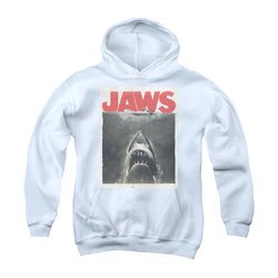 Jaws Youth Hoodie Block Classic Fear White Kids Hoody