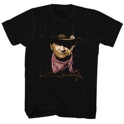 John Wayne Shirt Cowboy Stare Black T-Shirt