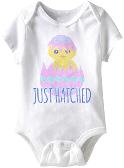 Click to get Just Hatched Funny Baby Romper White Infant Babies Creeper