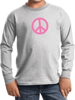 Kids Peace Shirt Pink Peace Long Sleeve Tee T-Shirt