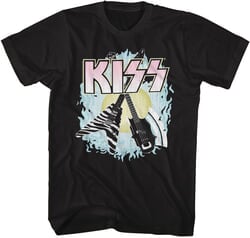 Click to get KISS Two Guitars Adult Tshirt  Black