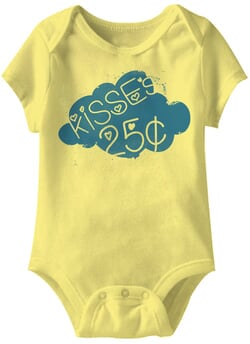 Click to get Kisses 25 Cents Funny Baby Romper Yellow Infant Babies Creeper