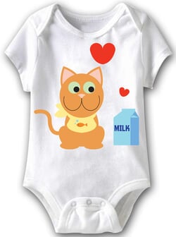 Click to get Kitty Loves Milk Funny Baby Romper White Infant Babies Creeper