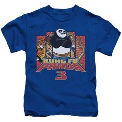 Kung Fu Panda 3 Kids Shirt Kung Furry Royal Blue T-Shirt
