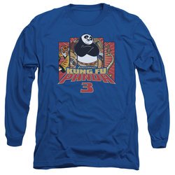 Kung Fu Panda 3 Long Sleeve Shirt Kung Furry Royal Blue Tee T-Shirt