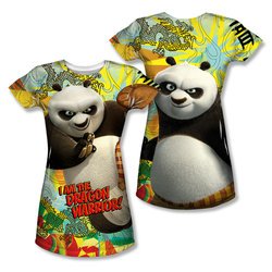 Kung Fu Panda Dragon Warrior Sublimation Juniors Shirt Front/Back Print