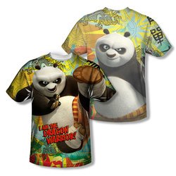 Kung Fu Panda Dragon Warrior Sublimation Kids Shirt Front/Back Print