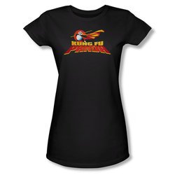 Kung Fu Panda Shirt Juniors Logo Black Tee T-Shirt
