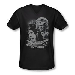 Labyrinth Shirt Slim Fit V Neck Anniversary Black Tee T-Shirt