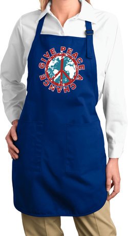 Ladies Apron Give Peace a Chance Full Length Apron with Pockets