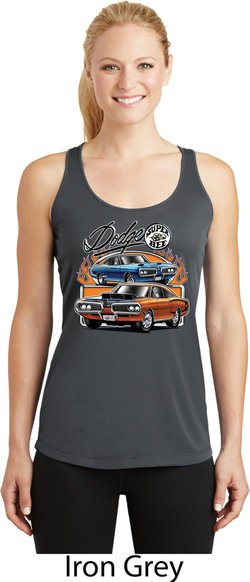 Ladies Dodge Blue and Orange Super Bee Dry Wicking Racerback
