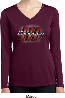 Ladies Dodge Charger RT Logo Dry Wicking Long Sleeve Shirt