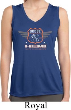 Ladies Dodge Garage Hemi Sleeveless Moisture Wicking Shirt