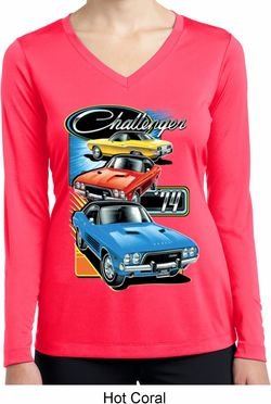 Ladies Dodge Shirt Challenger Trio Dry Wicking Long Sleeve Tee T-Shirt