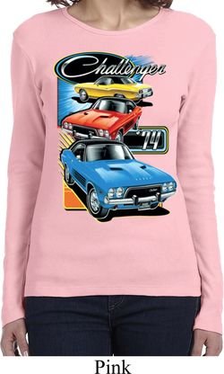 Ladies Dodge Shirt Challenger Trio Long Sleeve Tee T-Shirt