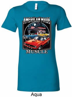Ladies Dodge Shirt Chrysler American Made Longer Length Tee T-Shirt