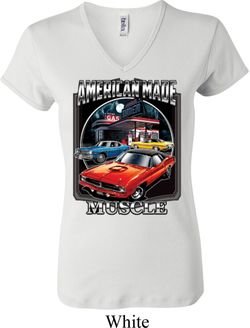 Ladies Dodge Shirt Chrysler American Made V-neck Tee T-Shirt