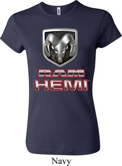 Ladies Dodge Shirt Ram Hemi Logo Crewneck Tee T-Shirt