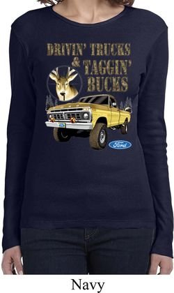 Ladies Ford Shirt Driving and Tagging Bucks Long Sleeve Shirt
