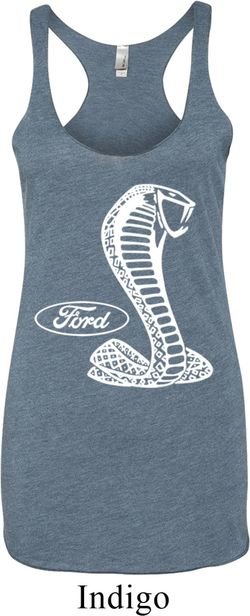 Ladies Ford Tanktop Mustang Cobra Tri Blend Racerback Tank Top
