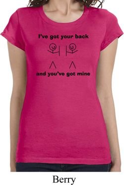 Ladies Funny Shirt I've Got Your Back Longer Length Tee T-Shirt