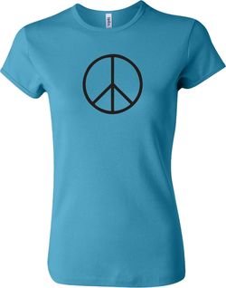 Ladies Peace Shirt Basic Peace Black Crewneck Tee T-Shirt