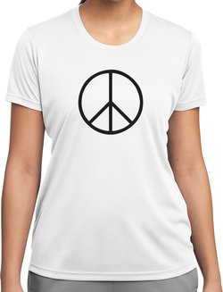 Ladies Peace Shirt Basic Peace Black Moisture Wicking Tee T-Shirt