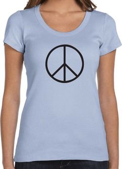 Ladies Peace Shirt Basic Peace Black Scoop Neck Tee T-Shirt