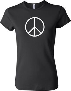 Ladies Peace Shirt Basic Peace White Crewneck Tee T-Shirt