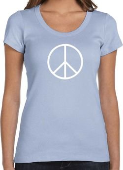 Ladies Peace Shirt Basic Peace White Scoop Neck Tee T-Shirt
