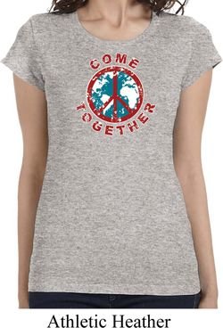 Ladies Peace Shirt Come Together Longer Length Tee T-Shirt