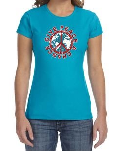 Ladies Peace Shirt Give Peace a Chance Crewneck Tee T-Shirt