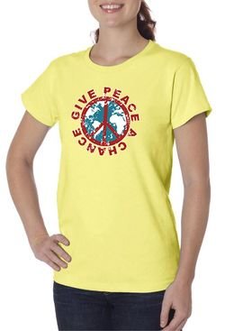 Ladies Peace Shirt Give Peace a Chance Organic Tee T-Shirt